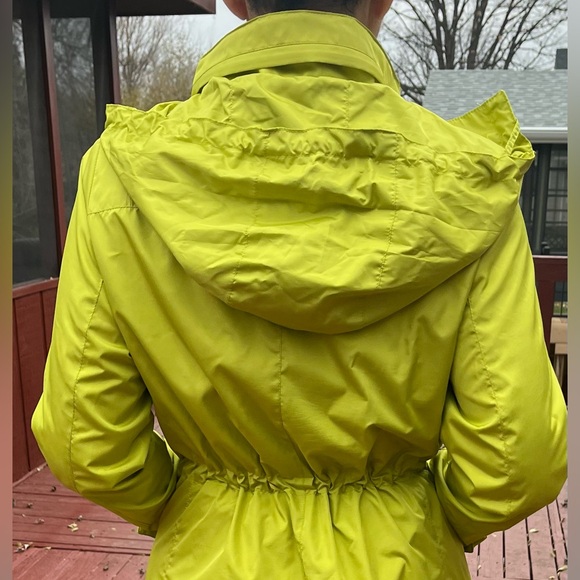 Alfani beautiful lime lightweight, lined jacket, waist drawlive, zipper,hood S/P - Picture 7 of 13